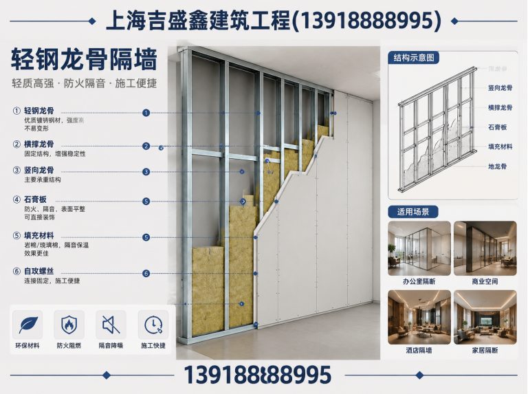 徐汇区隔墙吊顶工程展示图